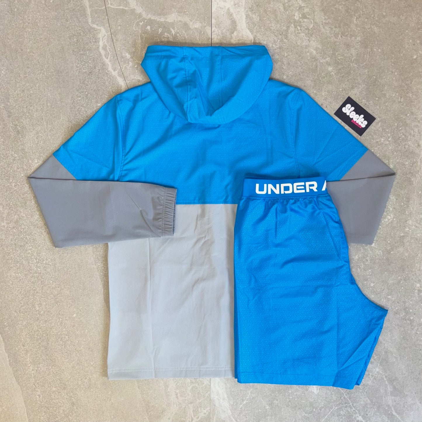 Under Armour Woven Jacket and Short Set Blue/Grey