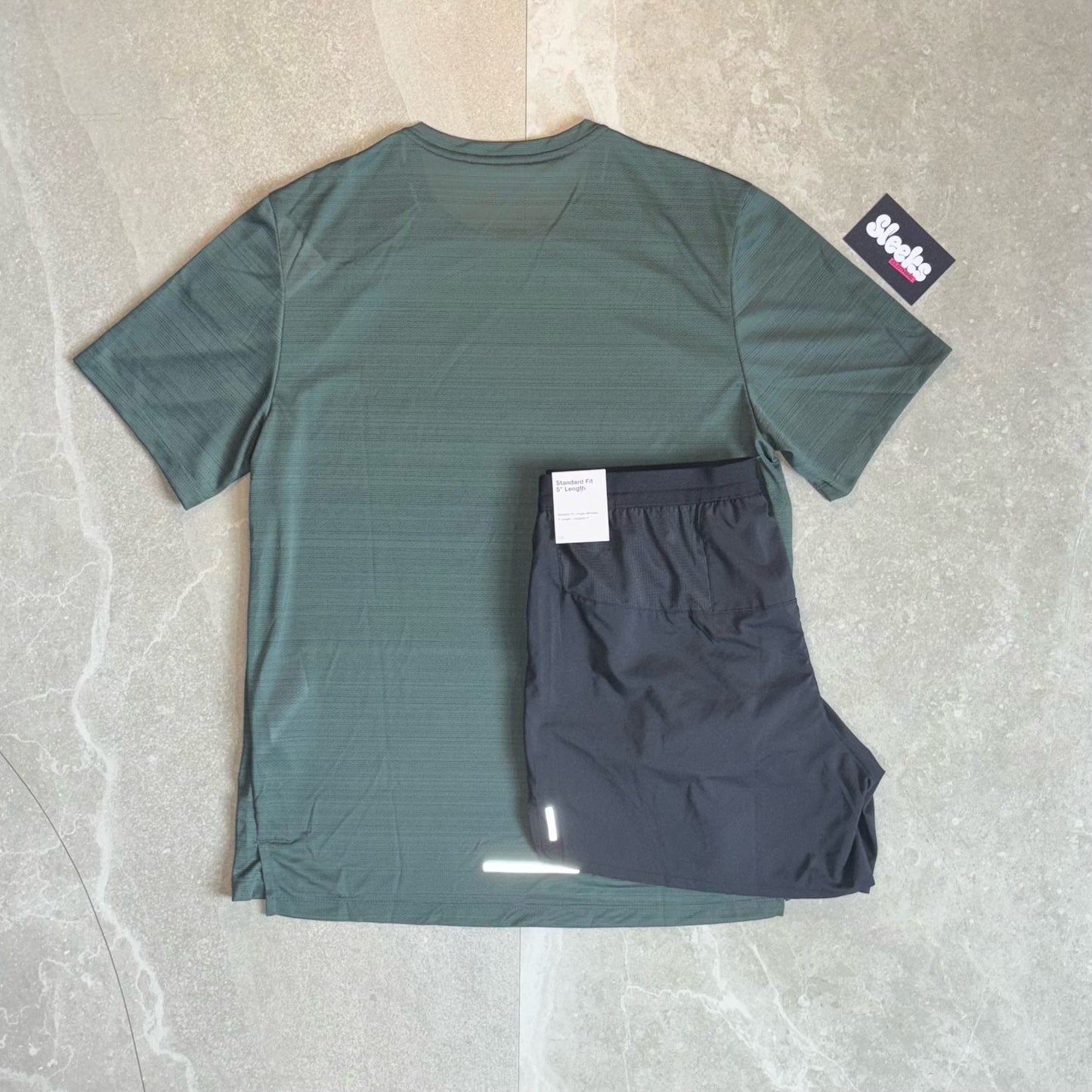 Nike Miler Set Vintage Green/Black Stride Shorts