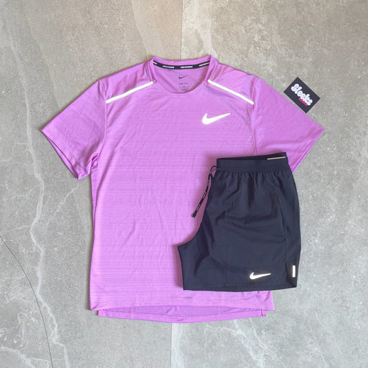 Nike Miler Set Rush Fuchsa/Black Stride Shorts