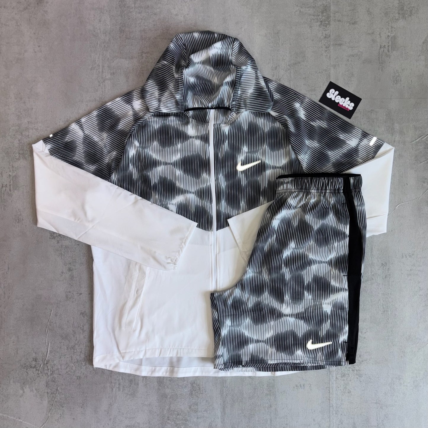 Nike Festival Jacket and Short Set Grey/White/Black