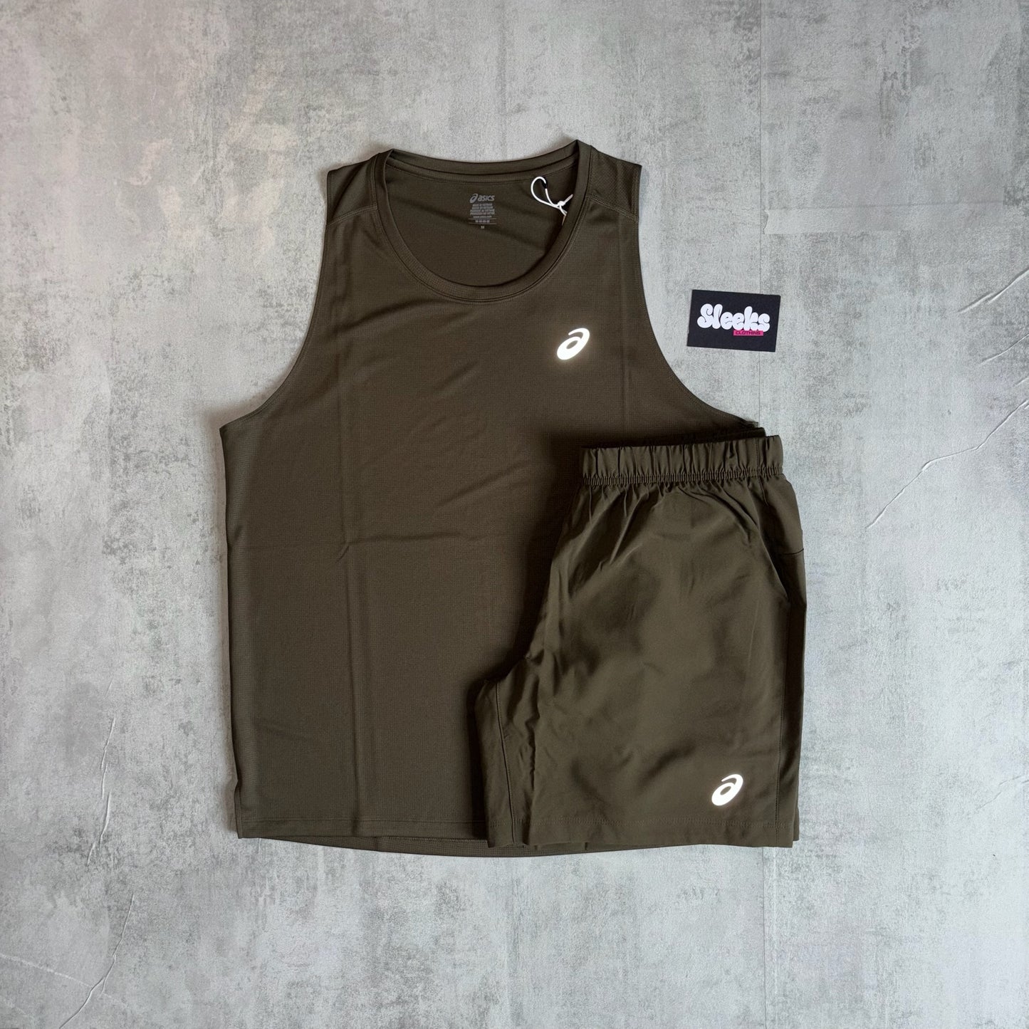 ASICS Core Vest Set Olive Green