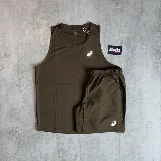 ASICS Core Vest Set Olive Green