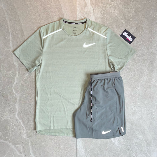 Nike Miler Set Jade Horizon/Grey Stride Shorts