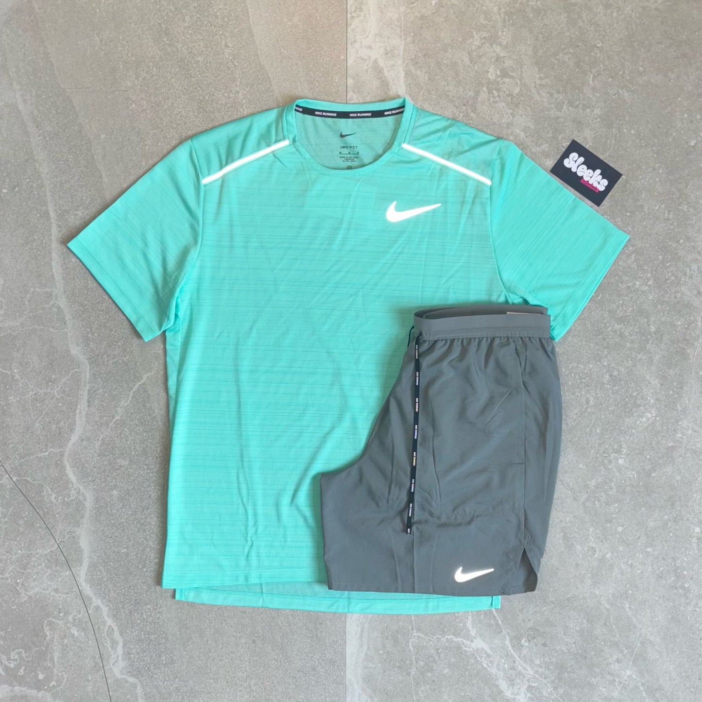 Nike Miler Set Hyper Turquoise/Grey Stride Shorts