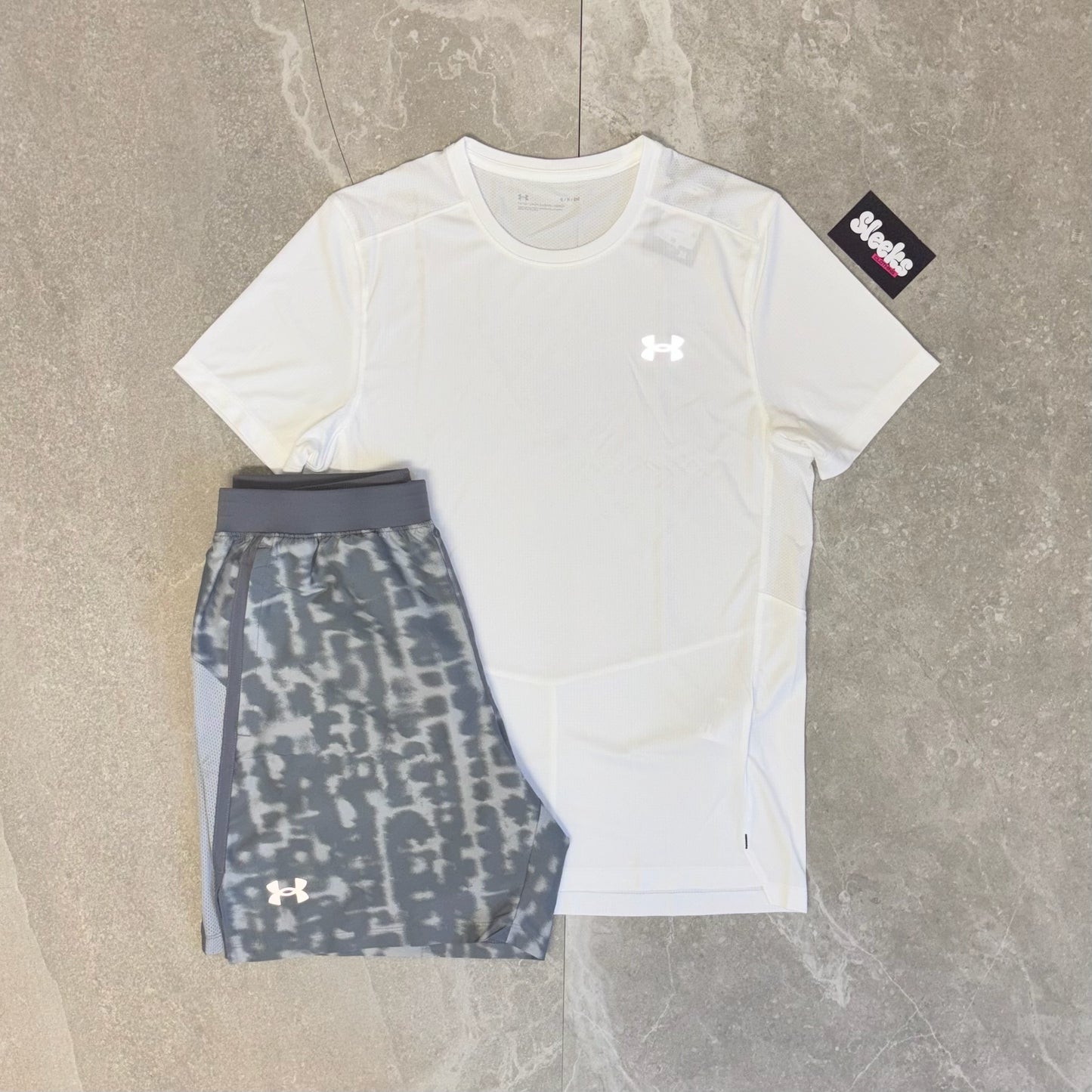 Under Armour Stride Tee and Print Short Set